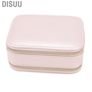 Disuu Jewelry Case Double Layer Portable Pink Necklace Hook Design Convenient Handle