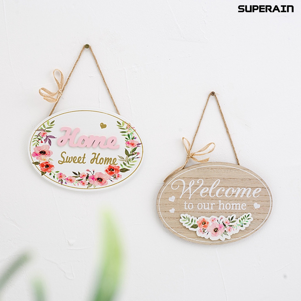[SR] ป้ายไม้แฮนด์เมด รูป Welcome หลากสี กันเลือน สําหรับตกแต่งบ้าน