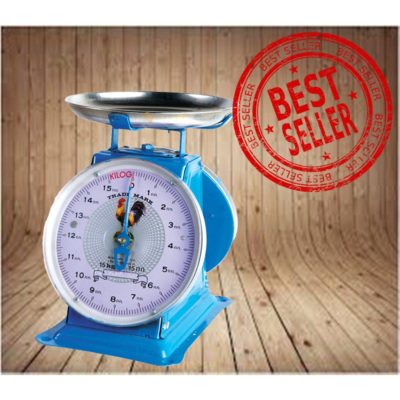 ** ส่งฟรี EMS **เครื่องชั่งสปริง จานกลม Scale เครื่องชั่งน้ำหนัก 15 กิโล ตราไก่