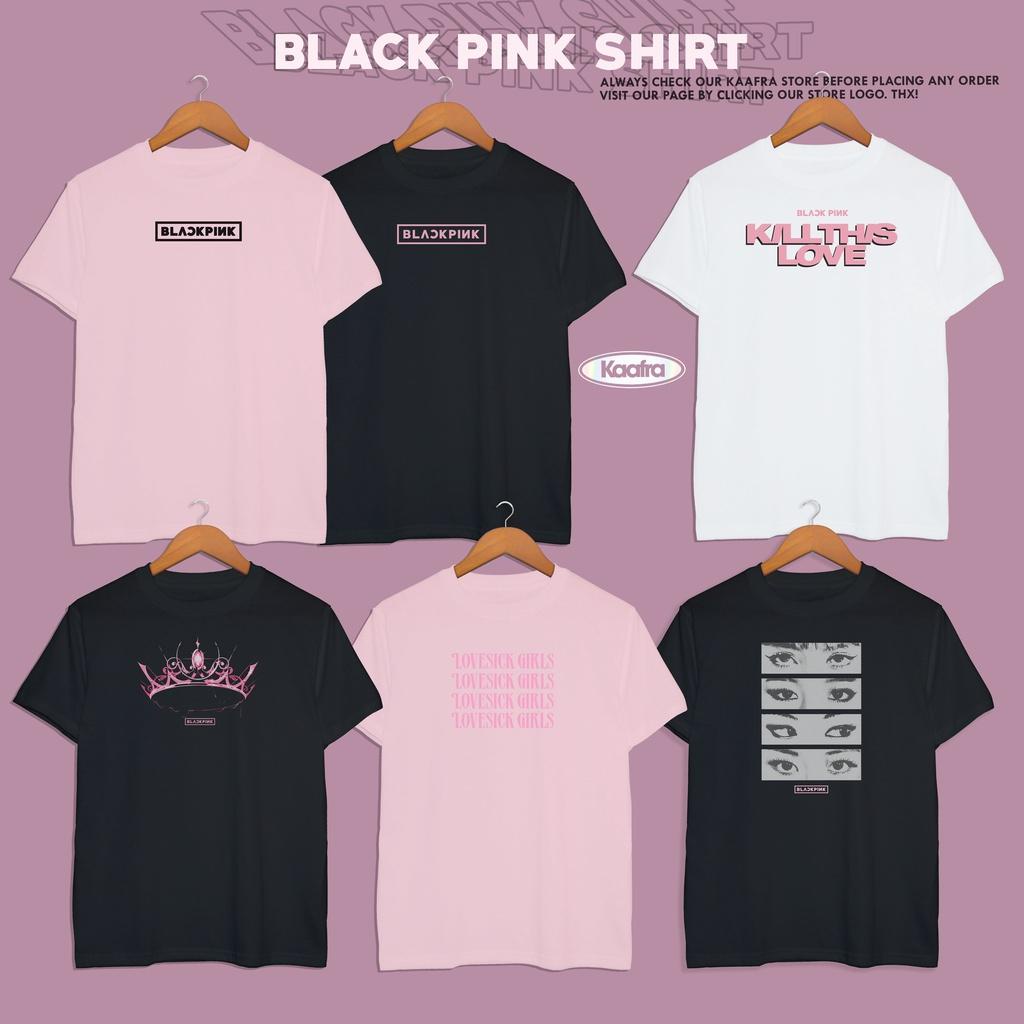 เสื้อยืด ลาย Black-Pink Fan Shirt (Blackpink Inspired Tee) สีดํา ชมพู ขาว