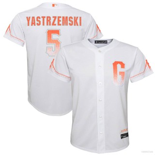 เสื้อคาร์ดิแกนเบสบอล ทรงหลวม พลัสไซซ์ พิมพ์ลาย Mike Yastrzemski