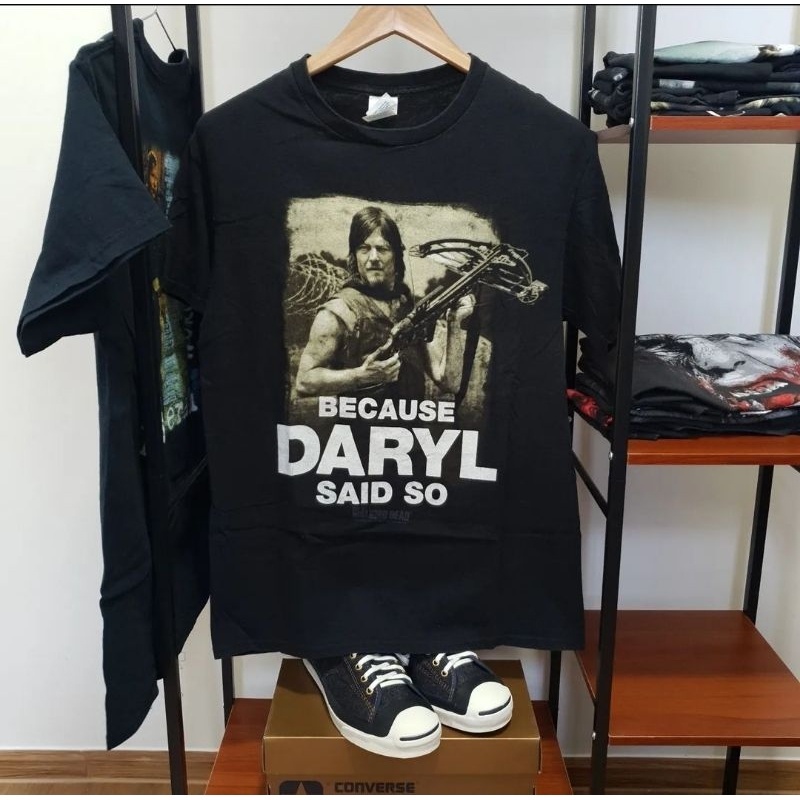 เสื้อยืดพิมพ์ลายแฟชั่นเสื้อยืดมือสอง The Walking Dead แดริล ตอกปี 2014