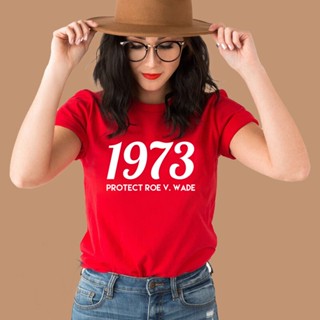 เสื้อยืดคอกลม แขนสั้น พิมพ์ลาย 1973 Protect Roe V Wade สีดํา ขนาดใหญ่ สําหรับผู้ชาย และผู้หญิง