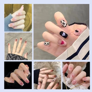 ชุดเกราะที่ถอดออกได้ 24 DIY ชิ้น เล็บปลอม กาวติดเล็บปลอม