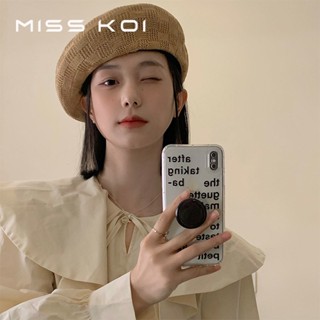 Misskoi [พร้อมส่ง] หมวกเบเร่ต์ ผ้าฝ้าย และผ้าลินินถัก ขนาดเล็ก เข้ากับทุกการแต่งกาย แฟชั่นฤดูใบไม้ผลิ และฤดูร้อน สไตล์เกาหลี สําหรับผู้หญิง