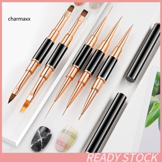 Cx แปรงปากกา ขนแปรงนุ่ม สองด้าน สีโรสโกลด์ ความตึงสูง สําหรับตกแต่งเล็บ DIY 5 ชิ้น