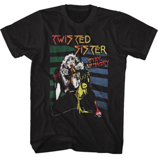 เสื้อยืด พิมพ์ลาย Stay Hungry Twisted Sister สไตล์เรโทร สําหรับผู้หญิง