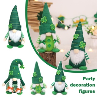 St Patricks Day ตุ๊กตาโนม ผ้ากํามะหยี่ขนนิ่ม สีเขียว สําหรับตกแต่งปาร์ตี้ J5Q7