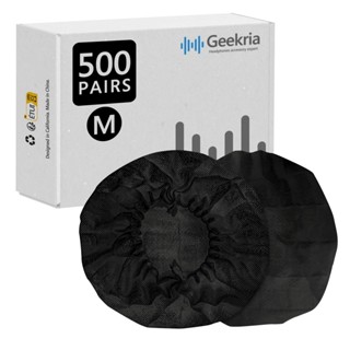 Geekria แผ่นครอบหูฟัง แบบใช้แล้วทิ้ง สําหรับครอบหูฟังแบบครอบหู 500 คู่ (M/Blue)