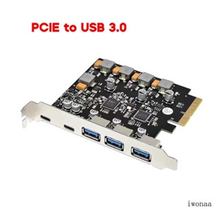 Iwo อะแดปเตอร์การ์ดขยาย Type-A 5 พอร์ต USB3 0 Type-C PCIE HUB- PCI-E สําหรับรถยนต์