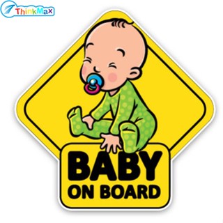 สติกเกอร์ไวนิล ลาย Baby On Board Baby in Car สําหรับติดตกแต่งหน้าต่างรถยนต์