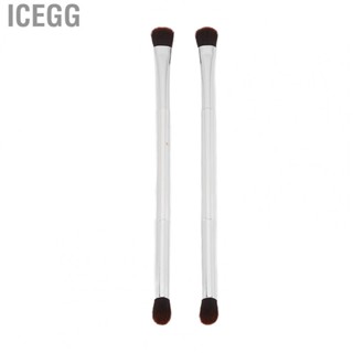 Icegg Eyeshadow Brush  2pcs Double Ended Soft Hair Ergonomic Cosmetic Tool Makeup for Travel Women