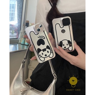 For เคสไอโฟน 14 Pro Max [Plating Cat Puppy Cute] เคส Phone Case For iPhone 14 Pro Max Plus 13 12 11 For เคสไอโฟน11 Ins Korean Style Retro Classic Couple Shockproof Protective TPU Cover Shell