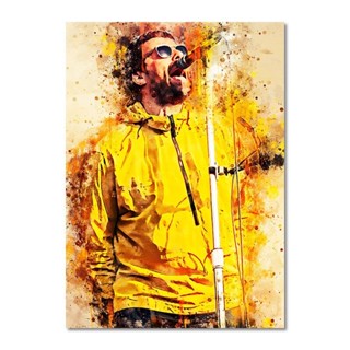 โปสเตอร์ภาพวาดผ้าใบ พิมพ์ลาย Liam Gallagher สไตล์นอร์ดิก สําหรับตกแต่งผนัง