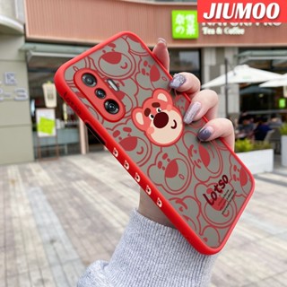 เคสซิลิโคนนิ่ม แบบใส ขอบสี่เหลี่ยม ลายหมีสตรอเบอร์รี่ กันกระแทก สําหรับ Xiaomi MI Poco F3 GT Redmi K40 Gaming Poco F4 GT K50