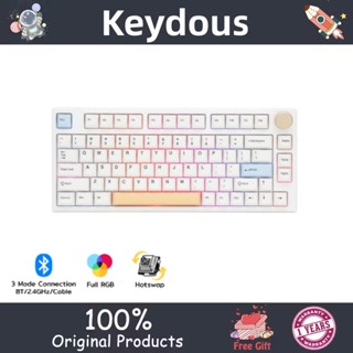 Keydous Nj80 คีย์บอร์ดเมคคานิคอล บลูทูธ 5.0 2.4g ปลั๊กร้อน