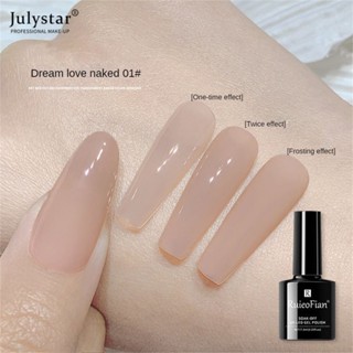 JULYSTAR Ruieo Fian Ice Through Nude Color White Dream Naked Nail Salon For Nail Polish Set นู้ดยาทาเล็บ Ice Through Nail Art 7.3ml 9 สี