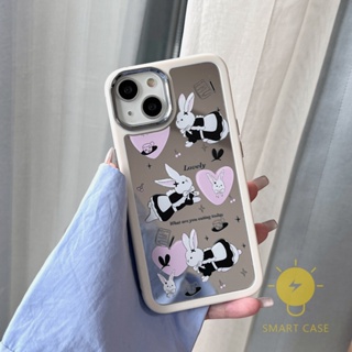 For เคสไอโฟน 14 Pro Max [Maid Bunny Mirror Plating] เคส Phone Case For iPhone 14 Pro Max Plus 13 12 11 For เคสไอโฟน11 Ins Korean Style Retro Classic Couple Shockproof Protective TPU Cover Shell