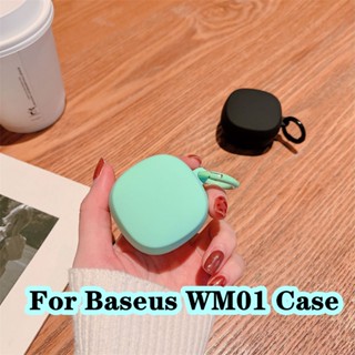 【พร้อมส่ง】เคสหูฟัง แบบนิ่ม สีพื้น สําหรับ Baseus WM01 WM01