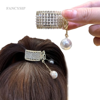 Fancy ใหม่ กิ๊บติดผมหางม้า ประดับไข่มุก พลอยเทียม เครื่องประดับผม สําหรับผู้หญิง