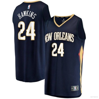 ใหม่ เสื้อกีฬาบาสเก็ตบอล NBA New Orleans Pelicans Jordan Hawkins พลัสไซซ์ สําหรับผู้ชาย และผู้หญิง 2023