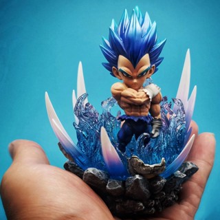 โมเดลฟิกเกอร์ อนิเมะ Dragon Ball Goku Super Saiyan Vegeta Q Version Can Light Up สําหรับตกแต่งรถยนต์ ออฟฟิศ ของขวัญวันเกิด