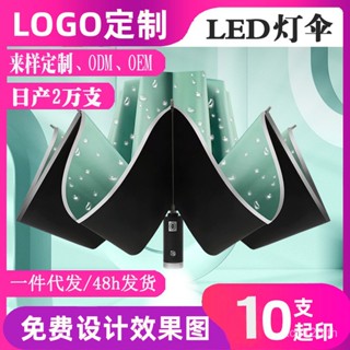 [พร้อมส่ง] ร่มกันแดด สะท้อนแสง LED 10 กระดูก อัตโนมัติ เพื่อความปลอดภัย สําหรับรถยนต์