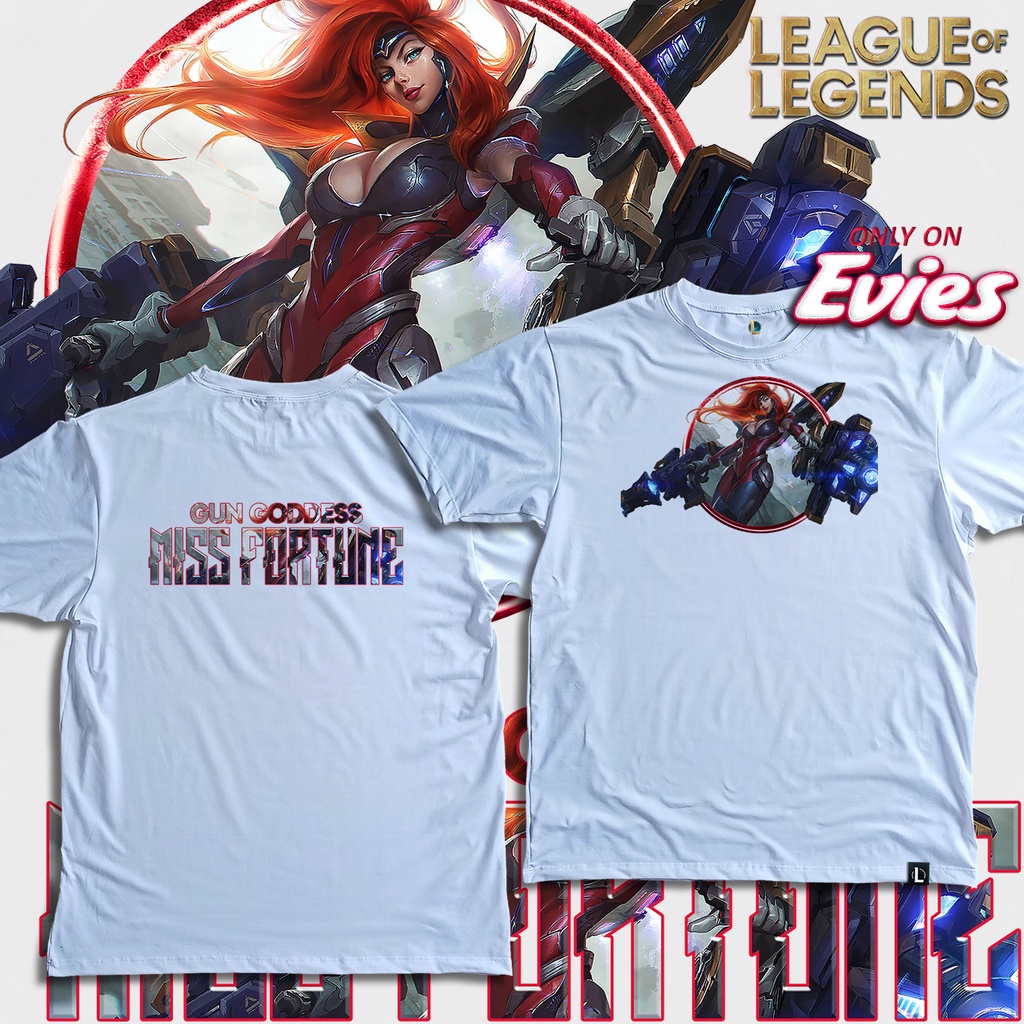 แฟชั่น Miss Fortune Gun Goddess T-shirt, Road Warrior, Star Guardian, League Of Legends T-shirts, LO