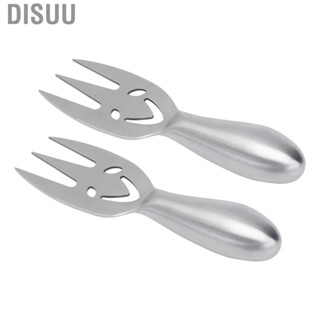 Disuu 2 Pcs Cheese Forks Stainless Steel Smiling Face Cutlery Kitchen GS