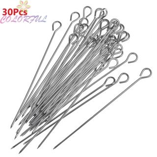 【COLORFUL】Skewers 10/20/30pcs High Quality Roulade Needles Stainless Steel BBQ Needle