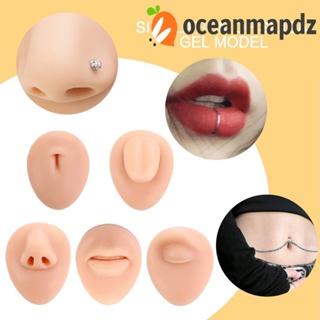 OCEANMAPDZ โมเดลซิลิโคน รูปใบหน้า ปาก จมูก เครื่องประดับจําลอง แบบสร้างสรรค์ สําหรับฝึกเจาะร่างกาย