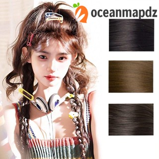 Oceanmapdz วิกผมถักเปีย ทนความร้อน ไฟเบอร์ ต่อผม เหมือนจริง ยาว สีดํา สีน้ําตาล วิกผมถักเปีย สําหรับผู้หญิง