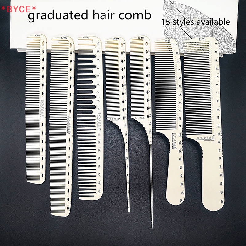BYCE> 1 ชิ้น Scale หวีผม Hairdressing หวีแปรงผม Salon Hair Cutg เครื่องมือจัดแต่งทรงผมหวีตัดผมใหม่