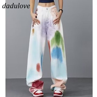 DaDulove💕 New American Ins High Street Graffiti Casual Pants Niche High Waist Loose Wide Leg Pants Trousers