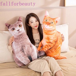 FALLFORBEAUTY หมอนโซฟา ลายแมวจําลองน่ารัก สําหรับตกแต่งบ้าน