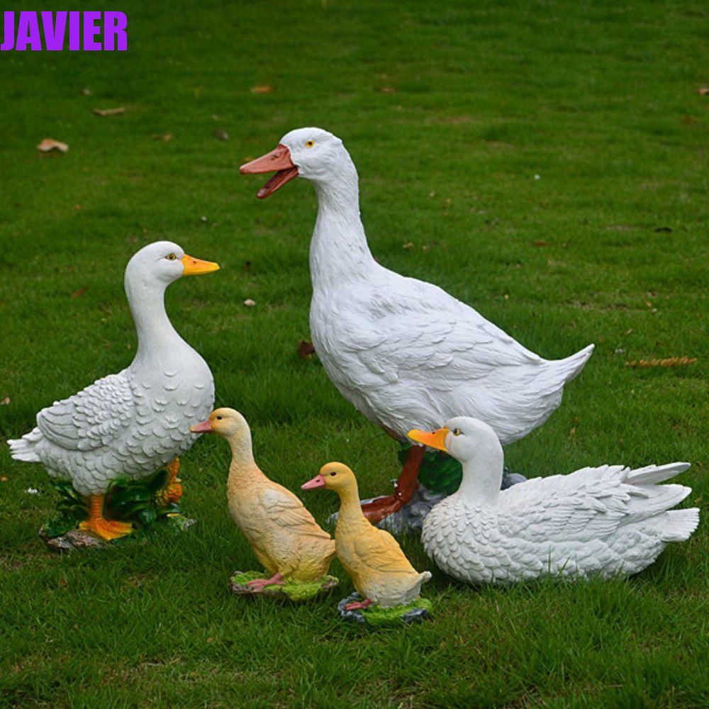 JAVIER รูปปั้นเป็ดจําลอง ขนาดใหญ่ แบบสร้างสรรค์ สําหรับตกแต่งสวน