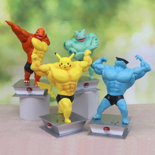 โมเดลฟิกเกอร์ Pokemon GK Muscle Macho show Pikachu Little Fire Dragon Pokémon สําหรับตกแต่ง