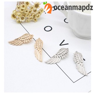 OCEANMAPDZ เครื่องประดับ เข็มกลัดโลหะ รูปปีก สีทอง สไตล์พังก์