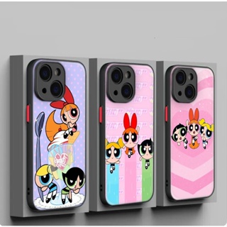 เคสโทรศัพท์มือถือนิ่ม กันเลนส์ ลาย The Powerpuff Girls สําหรับ iPhone 12 13 Plus 14 Pro Max 110WES