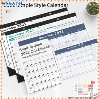 TEAK 2022 Wall Calendar Monthly Planner Wall Decor Hanging Calendar Minimalism Creative Desktop Plan Memo Desktop