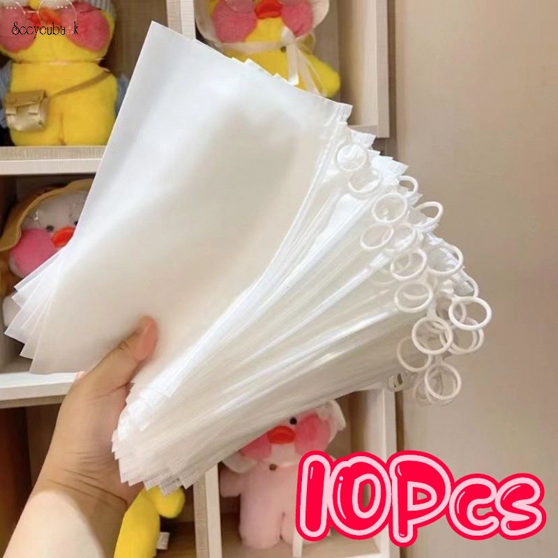 กระเป๋าเครื่องสําอาง กันน้ํา กันฝุ่น อเนกประสงค์ มีซิป พร้อมแหวนดึง 10 ชิ้น