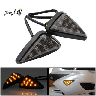 ไฟเลี้ยว LED ทรงสามเหลี่ยม 12V สําหรับรถจักรยานยนต์ Suzuki Honda Yamaha 2 ชิ้น