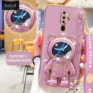 Andyh เคสโทรศัพท์มือถือ ลายนักบินอวกาศ 3D พร้อมสายคล้อง สําหรับ OPPO A9 2020 A5 2020