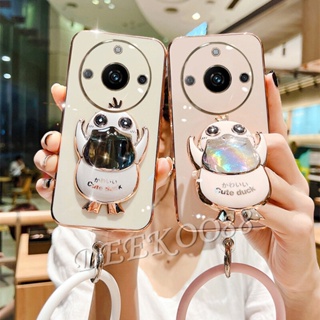 เคสโทรศัพท์มือถือ แบบนิ่ม ลายเป็ดน่ารัก พร้อมแหวนคล้อง สําหรับ Realme 11 Pro+ Plus 5G C53 NFC GT NEO5 SE 4G Realme11 11Pro 2023 Realme11Pro+