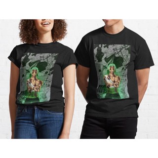 [S-5XL]ONE PIECE เสื้อยืดพิมพ์ลาย Anime Roronoa Zoro NO.2(3 สไตล์)