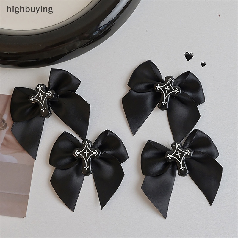 [highbuying] กิ๊บติดผม รูปโบว์ สีดํา สไตล์โกธิค พังก์ โลลิต้า ของขวัญ สําหรับตกแต่งปาร์ตี้ฮาโลวีน Y2k พร้อมส่ง