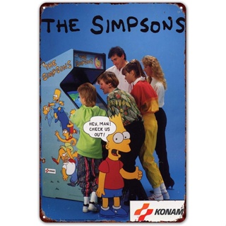 Zypeng ป้ายโลหะดีบุก The Simpsons Arcade Game Konami สไตล์วินเทจ 8x12 นิ้ว สําหรับตกแต่งผนัง