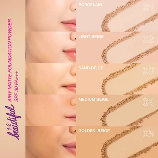 Cute Press 1-2 Beautiful Airy Matte Foundation Powder SPF30/PA+++ 13g คิวท์เพรส แป้งผสมรองพื้น.