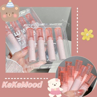 Kekemood ลิปกลอส เนื้อแมตต์ ให้ความชุ่มชื้น สีชมพู และสีขาว