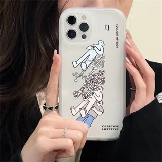 เคสโทรศัพท์มือถือ ซิลิโคนนิ่ม TPU ใส กันกระแทก ลายตลก Out of Body สําหรับ iPhone 11 14 Pro 12 13 Mini XS Max X XR 7 8 6 6S Plus SE2020